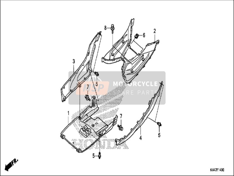 83620K44V00ZR, Afdekking, L. Vloerzide *, Honda, 2